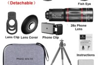 Telephoto Lens 28X HD Camera Phone Lens Telescope Zoom Macro Lens for Iphone Samsung Smartphone Fish Eye Lente Para Celular