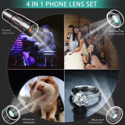 Telephoto Lens 28X HD Camera Phone Lens Telescope Zoom Macro Lens for Iphone Samsung Smartphone Fish Eye Lente Para Celular - Image 4