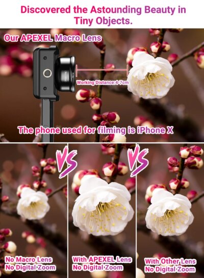 APEXEL New Upgrated 4k HD 100mm macro lens With CPL filter Universal Clamp Micro Lenses for iPhone Samsung and all smartphones - Image 5