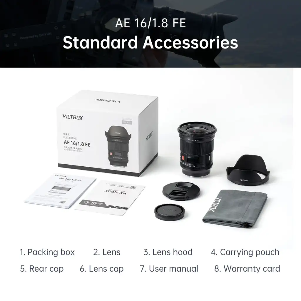 【 Do Brasil 】 Viltrox AF 16mm F1.8 FE Full Frame Mirrorless Camera Wide Angle Fisheye Lens for Sony E ZVE10 A7IV A7SIII 16 1.8