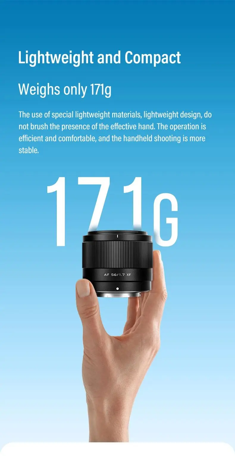 Viltrox 56mm F1.7 Auto Focus APS-C Lens for Fuji X Nikon Z Sony E Mount Mirrorless Cameras Viltrox 56mm F1.7 Auto Focus APS-C Lens for Fuji X Nikon Z Sony E Mount Mirrorless Cameras