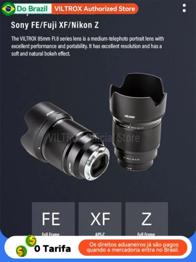 【 Do Brasil 】 Viltrox AF 85mm F1.8 II Full Frame Auto Focus Camera Lens for Sony ZV1 A7IV A7III A7 Nikon Z  85 1.8 - Image 2