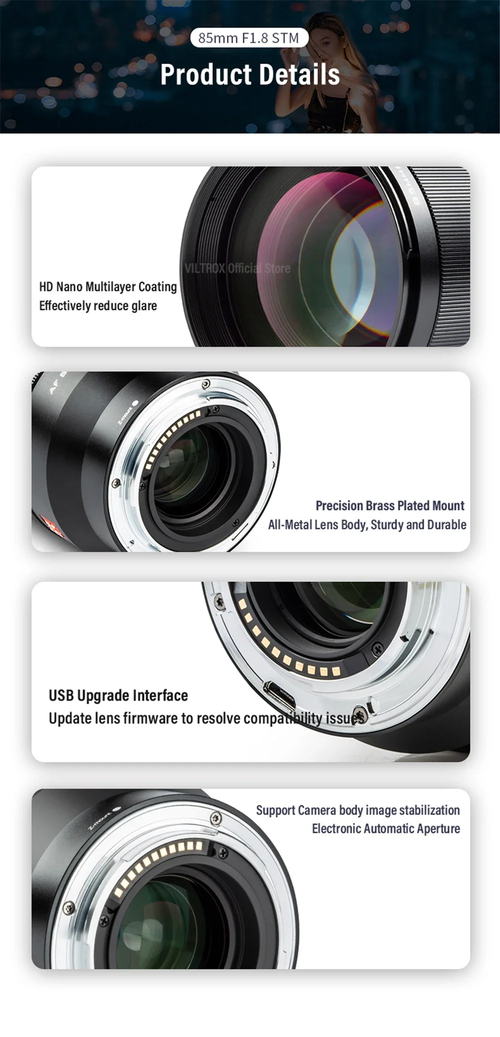 【 Do Brasil 】 Viltrox AF 85mm F1.8 II Full Frame Auto Focus Camera Lens for Sony ZV1 A7IV A7III A7 Nikon Z 85 1.8 【 Do Brasil 】 Viltrox AF 85mm F1.8 II Full Frame Auto Focus Camera Lens for Sony ZV1 A7IV A7III A7 Nikon Z 85 1.8