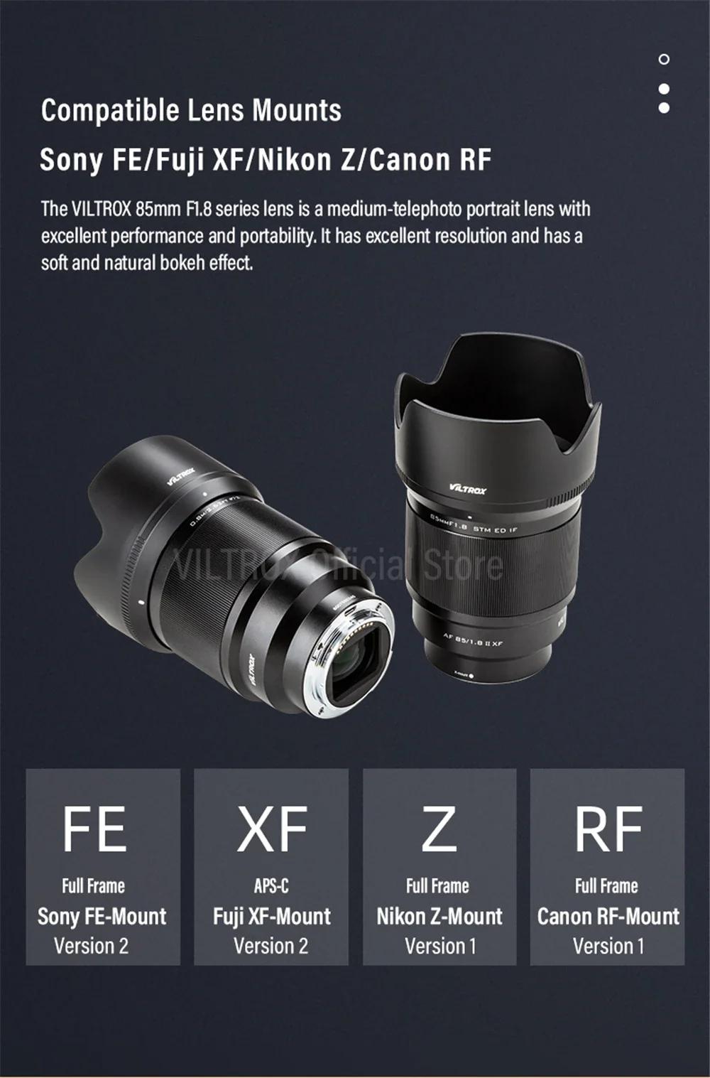 【 Do Brasil 】 Viltrox AF 85mm F1.8 II Full Frame Auto Focus Camera Lens for Sony ZV1 A7IV A7III A7 Nikon Z 85 1.8 【 Do Brasil 】 Viltrox AF 85mm F1.8 II Full Frame Auto Focus Camera Lens for Sony ZV1 A7IV A7III A7 Nikon Z 85 1.8