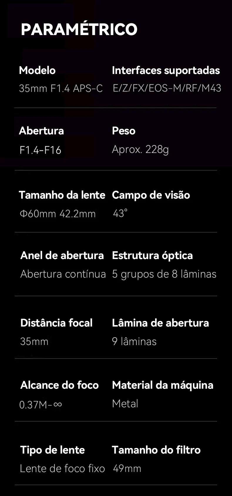 【 Do Brasil 】 7Artisans 35mm F1.4 APS-C Mirrorless Camera Portrait Lens for Sony E A6400 A6700 A6000 ZV-E10 7 Artisans 35 1.4 【 Do Brasil 】 7Artisans 35mm F1.4 APS-C Mirrorless Camera Portrait Lens for Sony E A6400 A6700 A6000 ZV-E10 7 Artisans 35 1.4