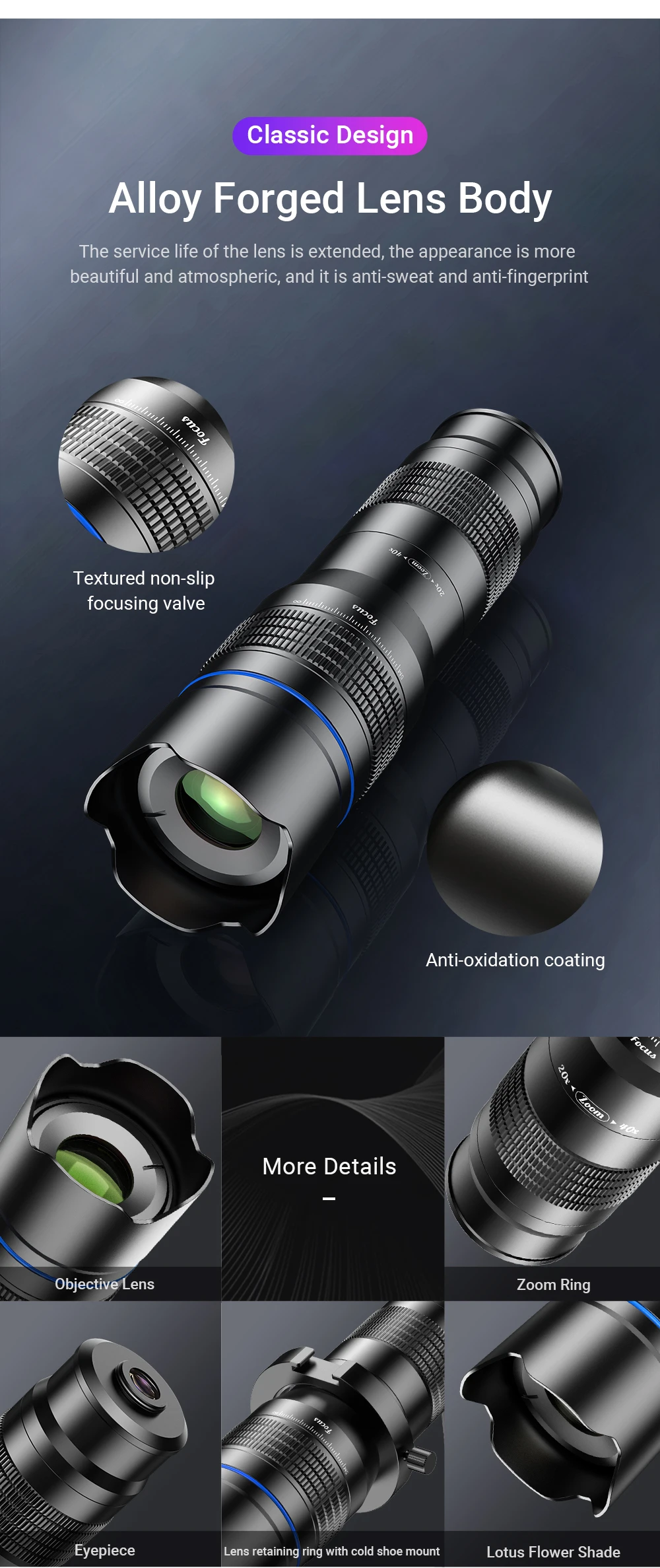 APEXEL HD Metal 20-40x zoom telescope lens phone telephoto Lenses With Extendable Mini Tripod for Samsung iPhone all Smartphones APEXEL HD Metal 20-40x zoom telescope lens phone telephoto Lenses With Extendable Mini Tripod for Samsung iPhone all Smartphones