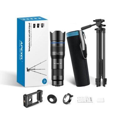 APEXEL HD Metal 20-40x zoom telescope lens phone telephoto Lenses With Extendable Mini Tripod for Samsung iPhone all Smartphones - Image 6