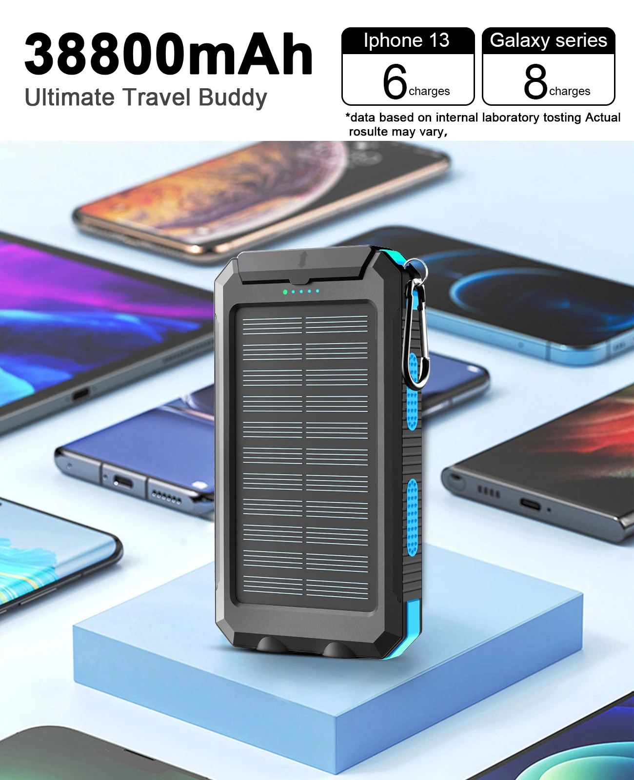 Waterproof Outdoor Solar Power Bank 38800mAh Dual USB Travel Outdoor Solar Mobile Phone Charger Solar Powerbanks For Camping