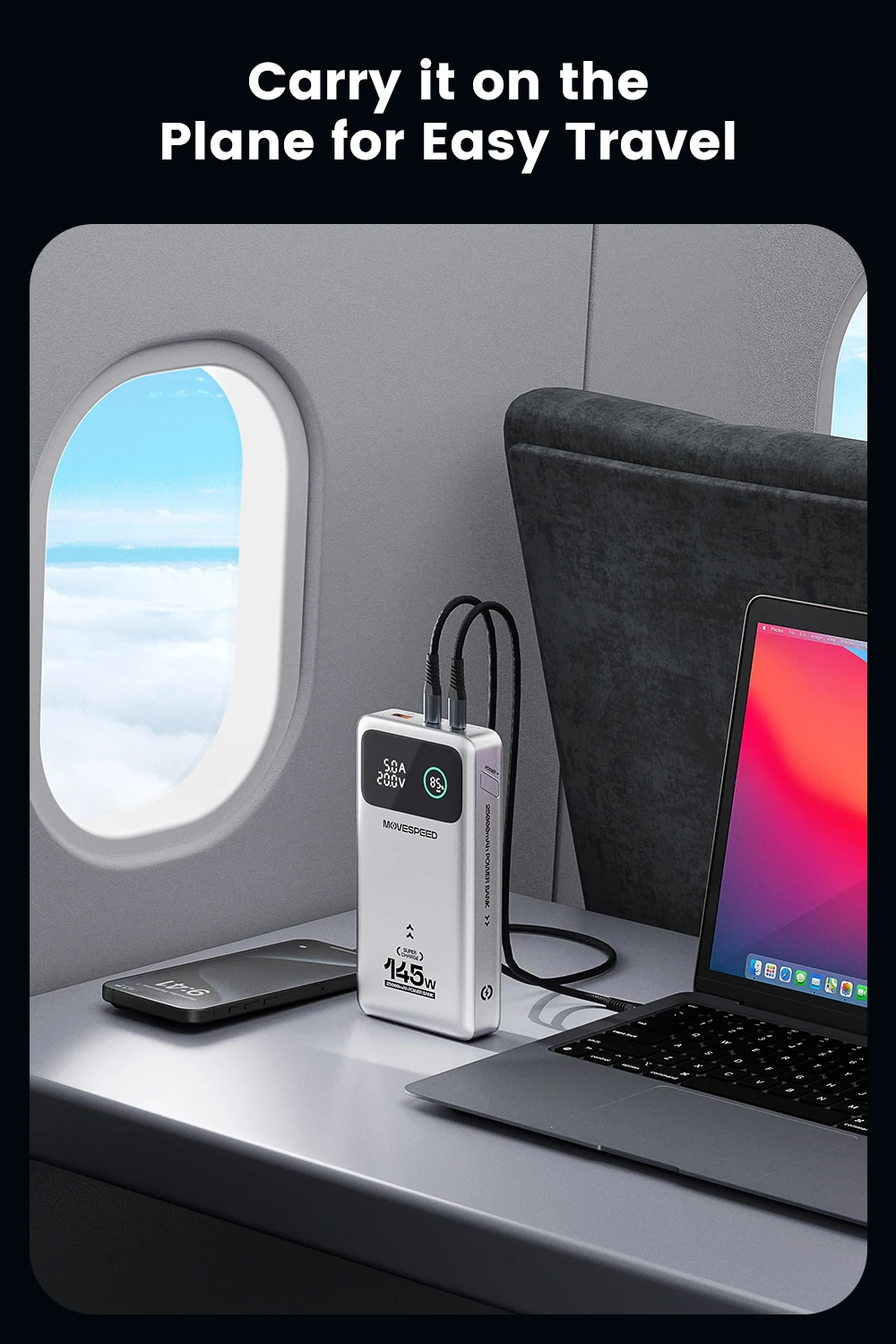 MOVESPEED M25 Pro 140W Power Bank 25000mAh PD3.1 USB-C Fast Charging Powerbank Portable External Battery for MacBook Dell Laptop MOVESPEED M25 Pro 140W Power Bank 25000mAh PD3.1 USB-C Fast Charging Powerbank Portable External Battery for MacBook Dell Laptop