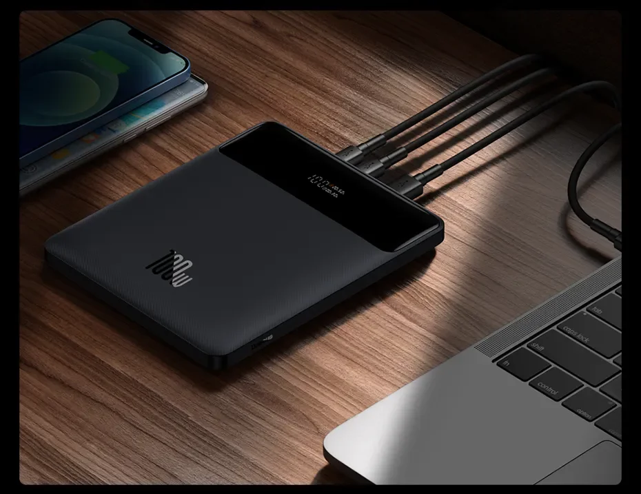 Baseus 100W 20000mAh Power Bank PD Fast Charging Powerbank Portable External Battery Charger For Macbook Laptop