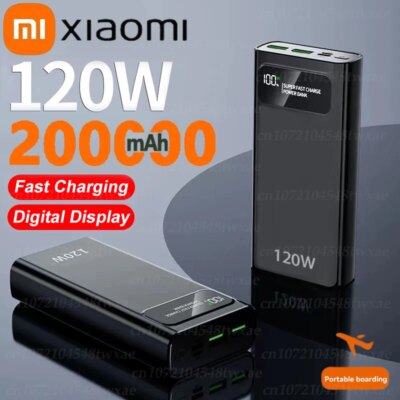 Xiaomi 200000mAh Power Bank Large Capacity 120W Super Fast Charging Portable External Battery With LED Digital Display For phone
