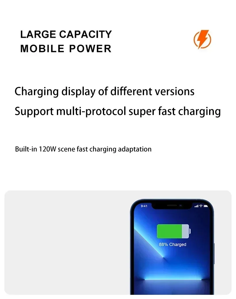 Xiaomi 200000mAh Power Bank Large Capacity 120W Super Fast Charging Portable External Battery With LED Digital Display For phone