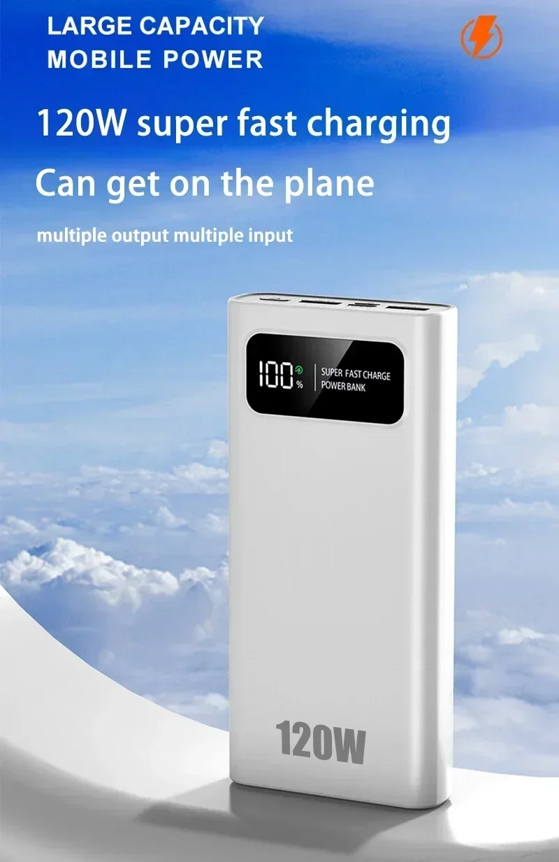 Xiaomi 200000mAh Power Bank Large Capacity 120W Super Fast Charging Portable External Battery With LED Digital Display For phone