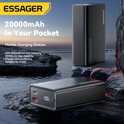 Essager Power Bank 20000mAh Portable PD 65W Fast Charging  Mobile Phone External Battery Powerbank For Phone Laptop Tablet Mac - Image 4