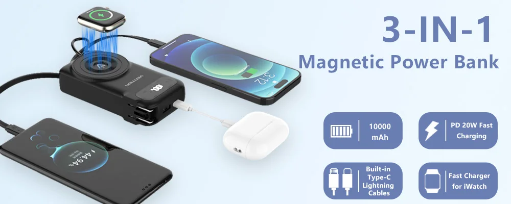 Vention 140W Power Bank 27000mAh Portable Power Bank PD Fast Charging for Laptop Notebook Xiaomi 13 Fast Charge External Battery