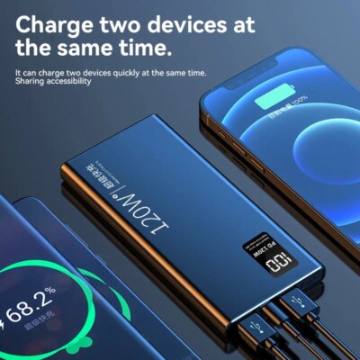 80000mAh Power Bank 120W Super Fast Charging 100% Sufficient Capacity Portable Battery Charger Digital Display For iPhone Xiaomi - Image 2