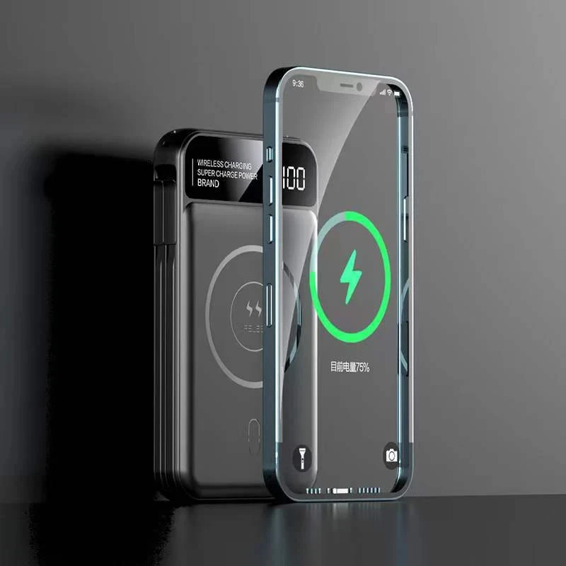 Xiaomi 50000mAh Power Bank Wireless Charging Magsafe Power Bank Magnetic Charging Built-in Cable For Iphone Huawei Samsung