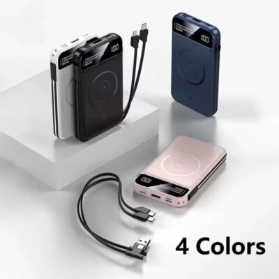 Xiaomi 50000mAh Power Bank Wireless Charging Magsafe Power Bank Magnetic Charging Built-in Cable For Iphone Huawei Samsung - Image 3