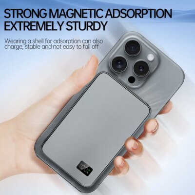 10000mAh Ultra Thin Power Bank for MagSafe,Magnetic Wireless Fast Charging MacSafe Portable Battery For iPhone Xiaomi Samsung - Image 5