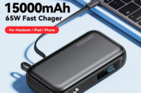 Essager Power Bank Portable 15000mAh in With USB C Cable External Spare Battery Pack for iPhone iPad Macbook 65W Fast Charger