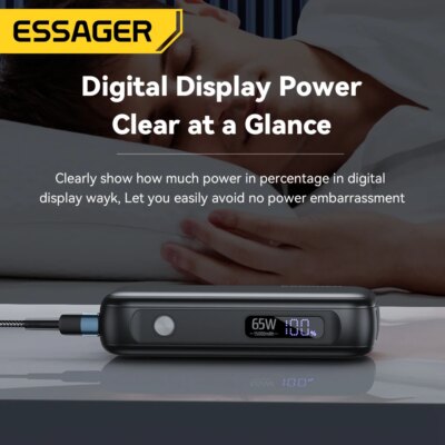 Essager Power Bank Portable 15000mAh in With USB C Cable External Spare Battery Pack for iPhone iPad Macbook 65W Fast Charger - Image 6