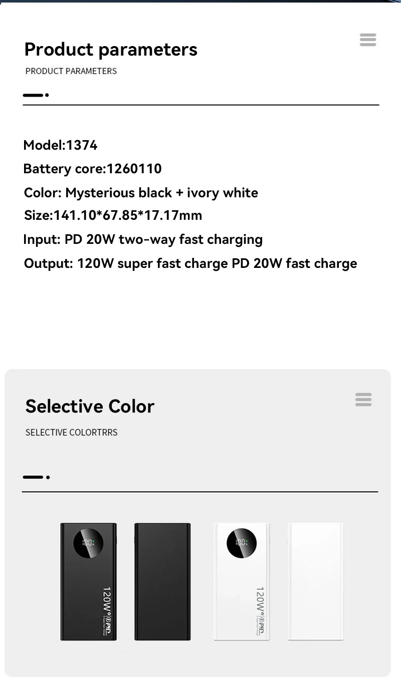 80000mAh High Capacity Power Bank 120W Super Fast Charging Powerbank Portable Battery Charger For iPhone Samsung Huawei xiaomi