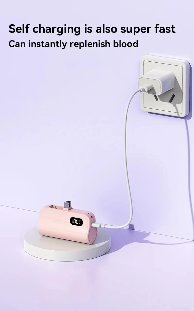 Xiaomi Mini Power Bank 50000mAh 2-in-1 Large Capacity Digital Display Portable Fast Charging External Battery For Iphone Samsung