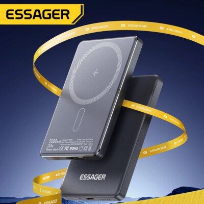 Essager Thin Wireless Power Bank Magnetic 20W 5000mAh Portable Fast Charging External Battery for Magsafe For iPhone 15 14 13 12 - Image 2