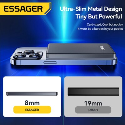 Essager Thin Wireless Power Bank Magnetic 20W 5000mAh Portable Fast Charging External Battery for Magsafe For iPhone 15 14 13 12 - Image 3