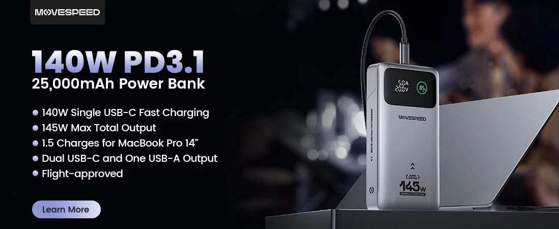 MOVESPEED S05 Magnetic Power Bank 5000mAh Slim Wireless External Batteryfor MagSafe Powerbank for iPhone 16 15 14 13 Samsung 24