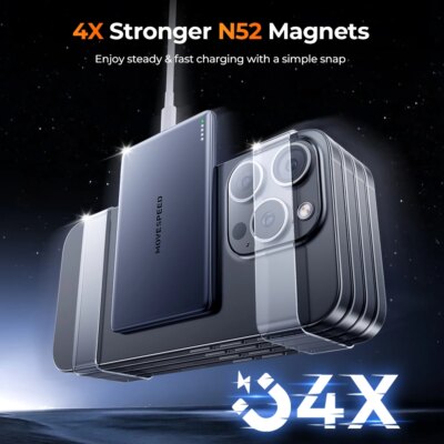MOVESPEED S05 Magnetic Power Bank 5000mAh Slim Wireless External Batteryfor MagSafe Powerbank for iPhone 16 15 14 13 Samsung 24 - Image 4