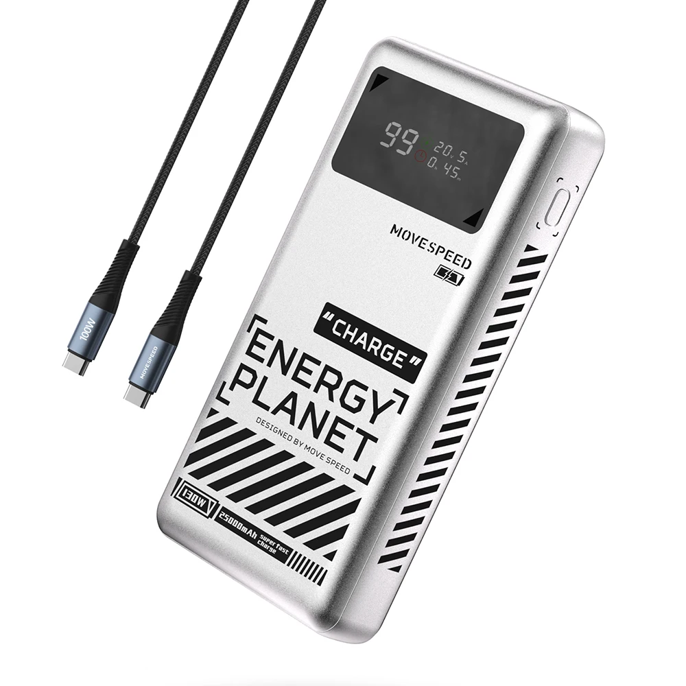 MOVESPEED M25Pro 140W Power Bank 25000mAh Type C Fast Charge Portable External Battery 100W PowerBank for iPhone MacBook Laptop