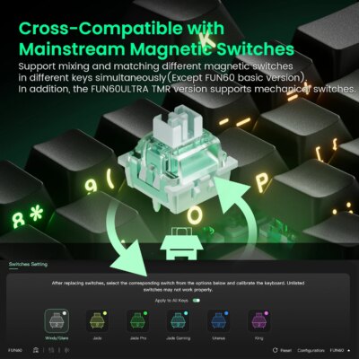 Akko MonsGeek FUN60 Mechanical Keyboard Magnetic Switch 60% Gaming Keyboards Rapid Trigger 0.01mm 8K ARGB HE/TMR Custom Keyboard - Image 2