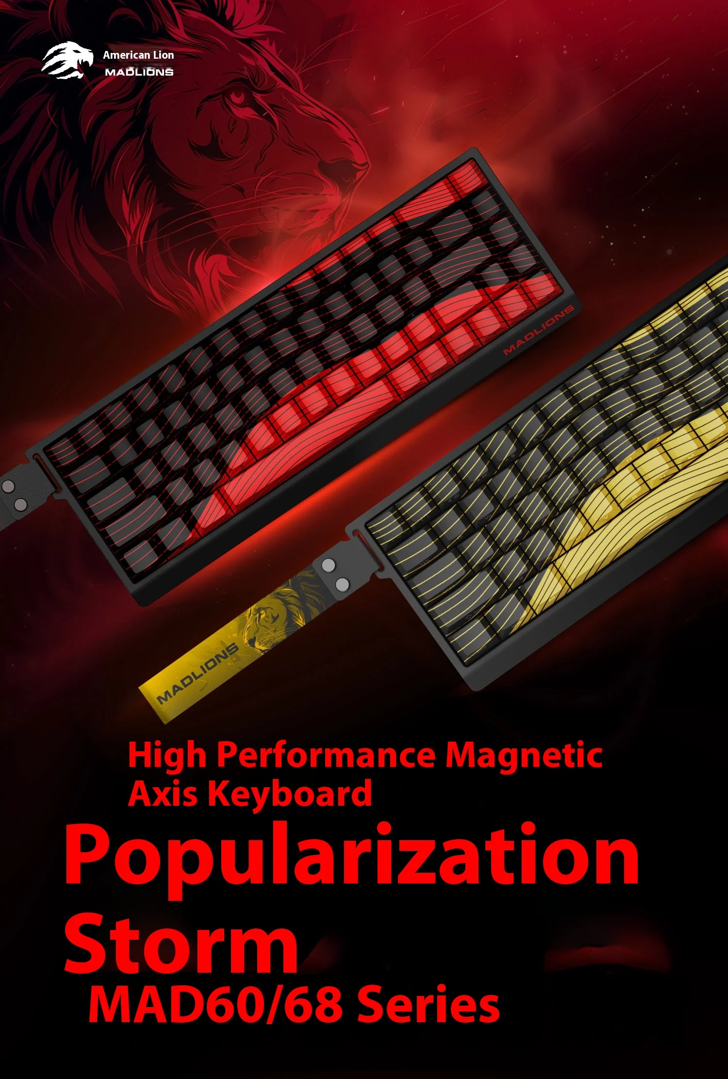 MADLIONS MAD 60/68HE Magnetic Switch Keyboard Wired Gaming Keyboard Hot Swap Rapid Trigger Custom Keyboard PC Gamer Accessories MADLIONS MAD 60/68HE Magnetic Switch Keyboard Wired Gaming Keyboard Hot Swap Rapid Trigger Custom Keyboard PC Gamer Accessories