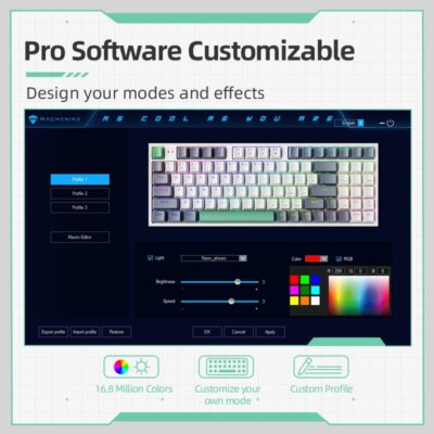 Machenike K500 Mechanical Keyboard Gaming Keyboard Wired Keyboard Hot Swappable 94 Keys RGB Light Mac Windows - Image 3