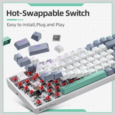 Machenike K500 Mechanical Keyboard Gaming Keyboard Wired Keyboard Hot Swappable 94 Keys RGB Light Mac Windows - Image 2