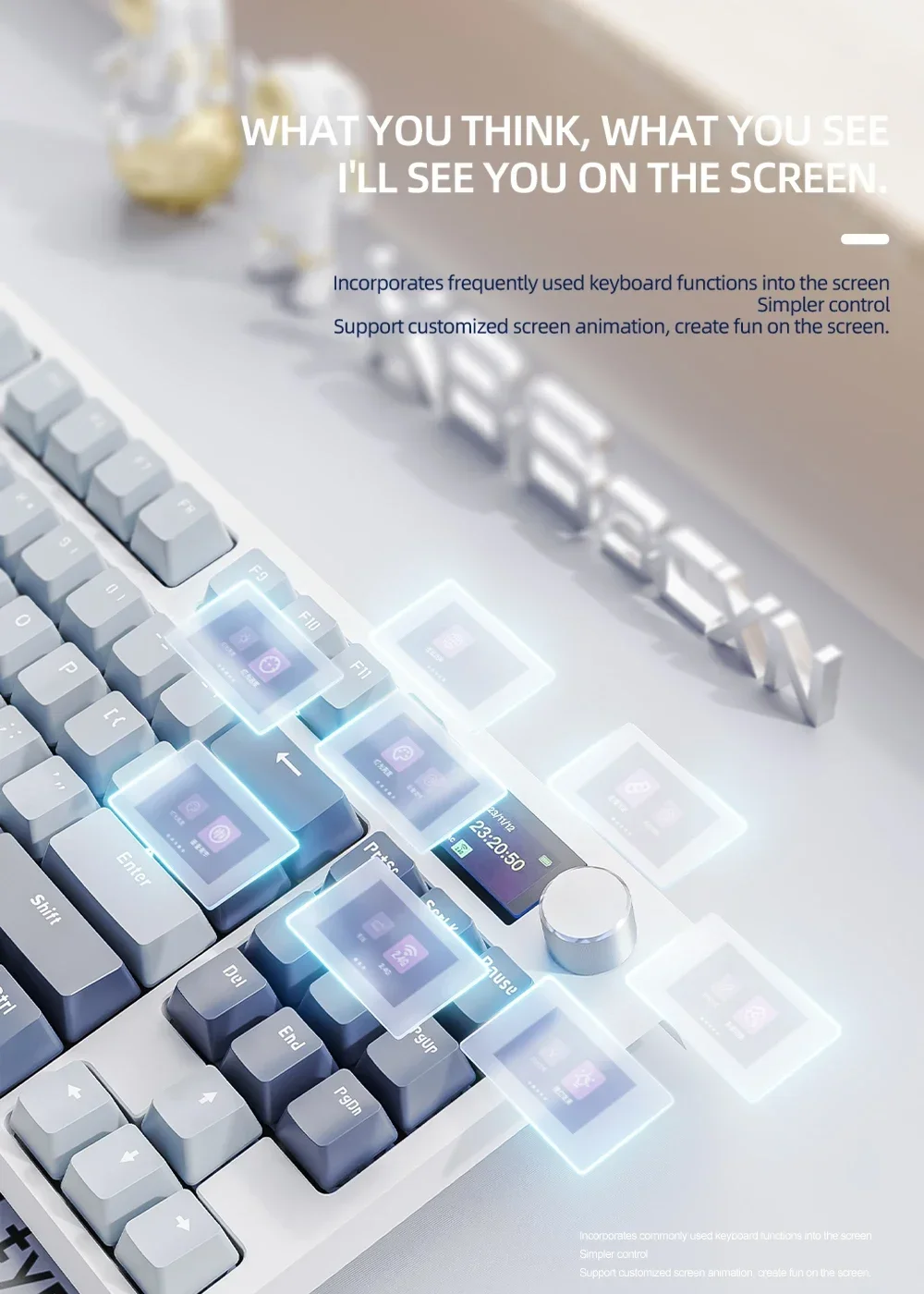 Attack Shark K86 Wireless Mechanical Keyboard 75% Layout Full Key Hot-swappable TFT Screen Metal Knob Macro Defined Keyboard