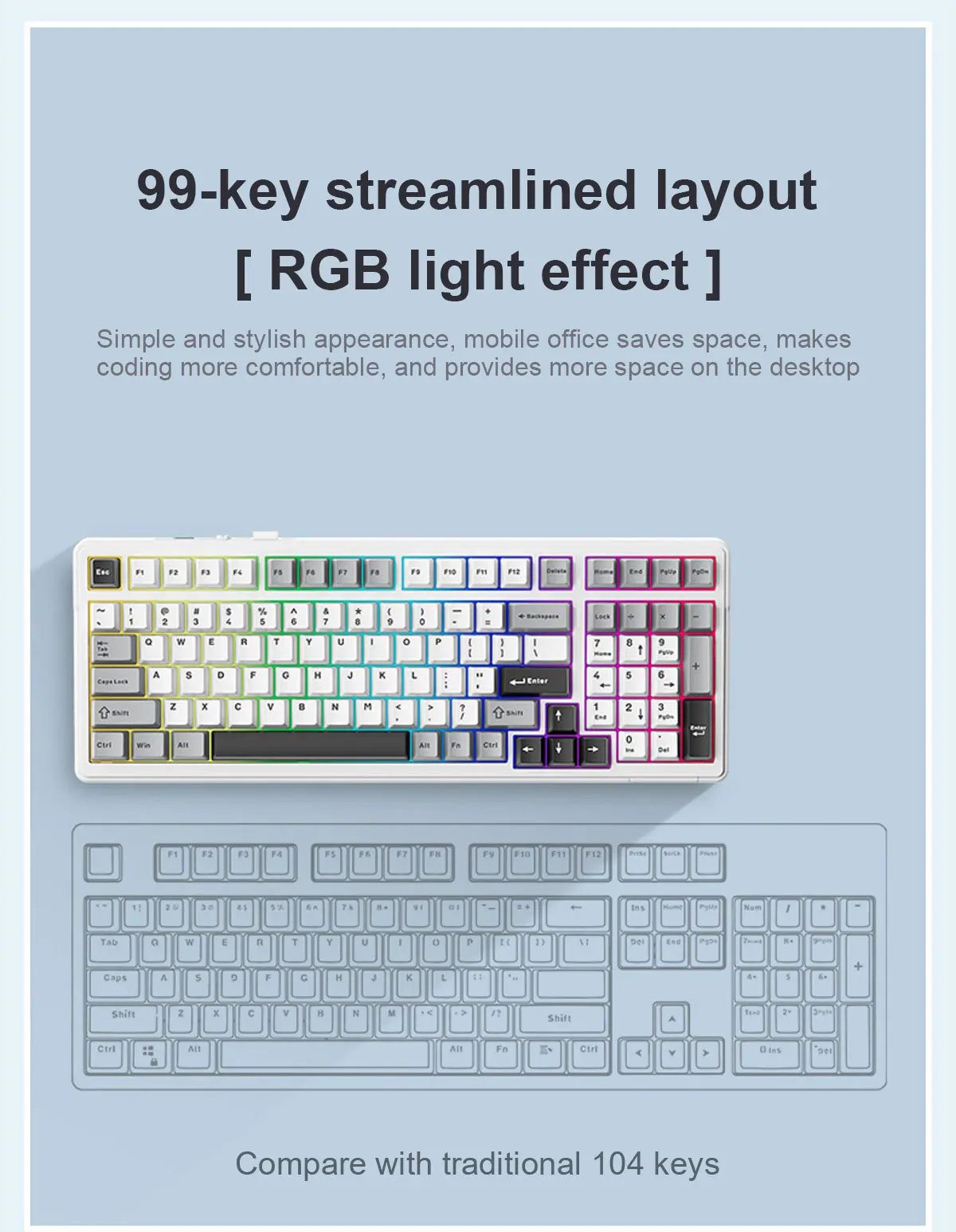 AULA F99 Wireless Mechanical Keyboard Tri-Mode Hot Swappable Custom Keyboard Gasket Structure for PC/Tablet/Xbox/PS4/PS5