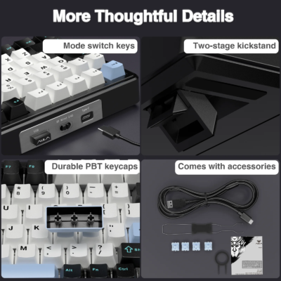 AULA F99 Wireless Mechanical Keyboard Tri-Mode Hot Swappable Custom Keyboard Gasket Structure for PC/Tablet/Xbox/PS4/PS5 - Image 6