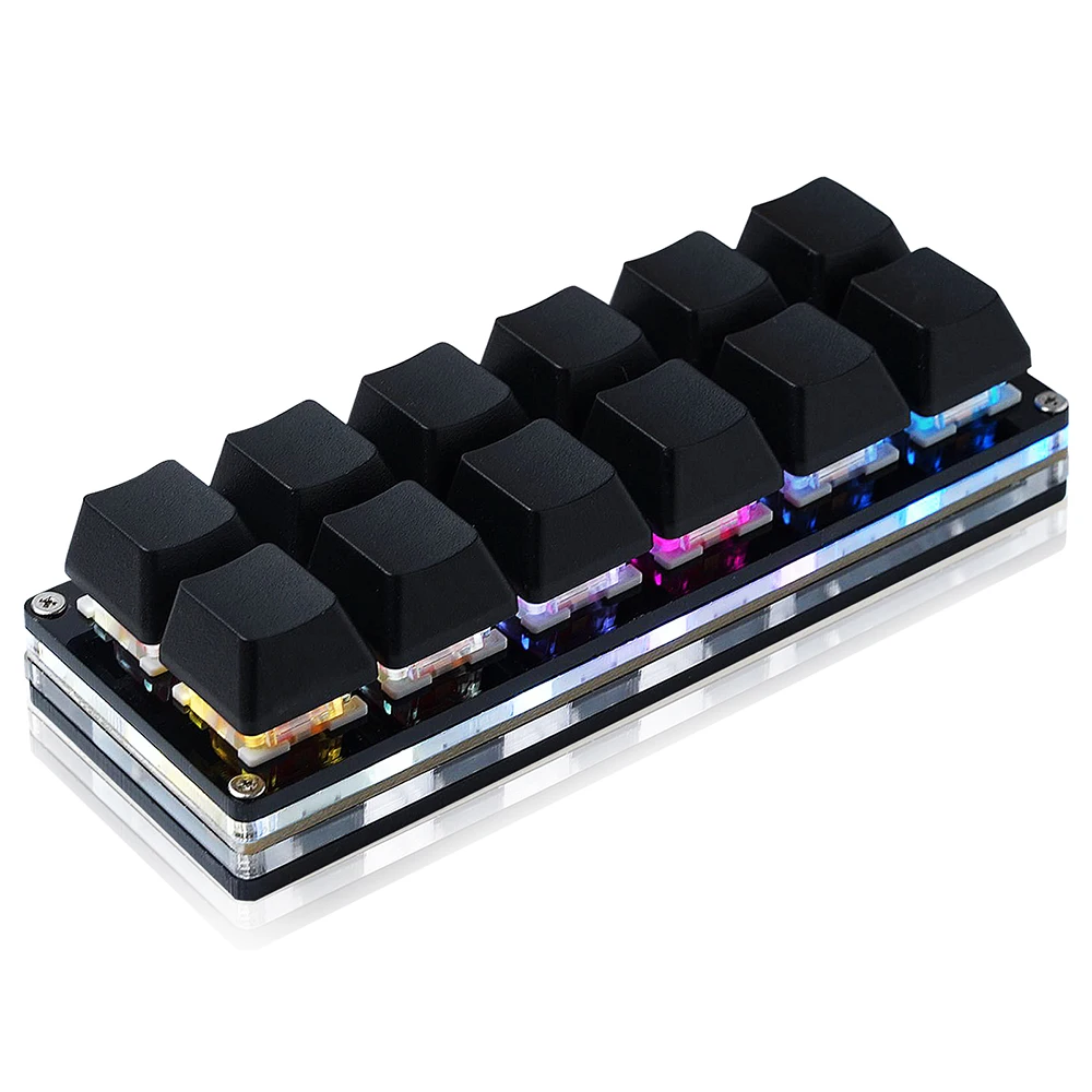 12 Keys Mini Mechanical Gaming Keyboard One Handed Keypad USB-C Wired OSU Keypad Programmable and Hot Swappable Keyboard 12 Keys Mini Mechanical Gaming Keyboard One Handed Keypad USB-C Wired OSU Keypad Programmable and Hot Swappable Keyboard