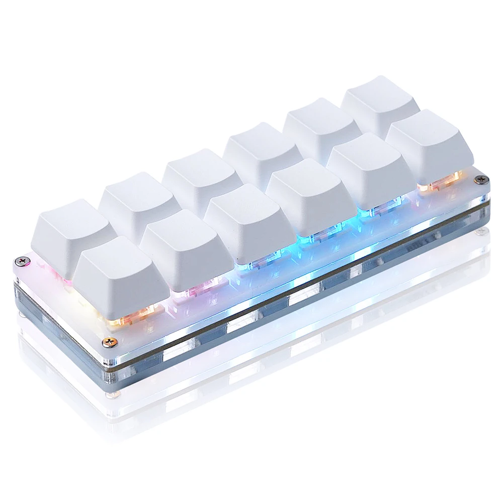 12 Keys Mini Mechanical Gaming Keyboard One Handed Keypad USB-C Wired OSU Keypad Programmable and Hot Swappable Keyboard 12 Keys Mini Mechanical Gaming Keyboard One Handed Keypad USB-C Wired OSU Keypad Programmable and Hot Swappable Keyboard