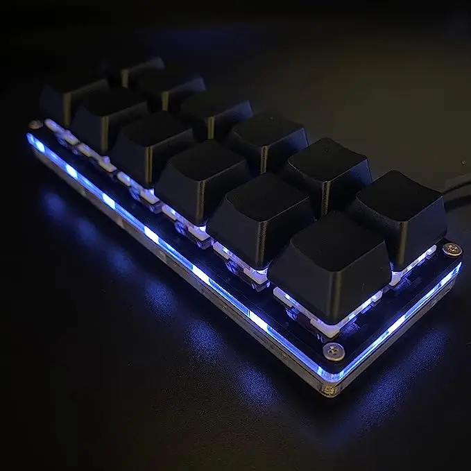 12 Keys Mini Mechanical Gaming Keyboard One Handed Keypad USB-C Wired OSU Keypad Programmable and Hot Swappable Keyboard 12 Keys Mini Mechanical Gaming Keyboard One Handed Keypad USB-C Wired OSU Keypad Programmable and Hot Swappable Keyboard