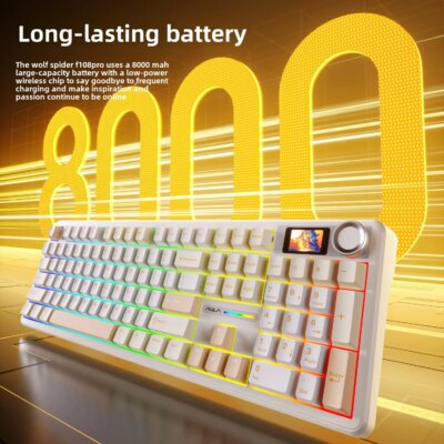 AULA F108/PRO Gaming Keyboard Mechanical RGB Hot Swappable Wireless 2.4G Polling Rate 100% Layout Hifi Switch Custom Accessories - Image 2