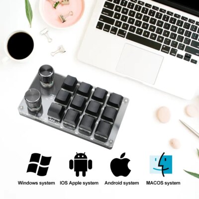 Macropad Macro Mechanical Keyboard Mini Gaming Custom Programming Knob Keypads Red Switch 3/4/6/12 Keys For PS Pr Ai An - Image 5