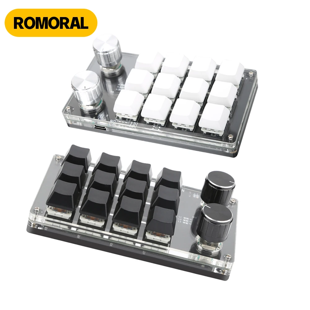 Macropad Macro Mechanical Keyboard Mini Gaming Custom Programming Knob Keypads Red Switch 3/4/6/12 Keys For PS Pr Ai An