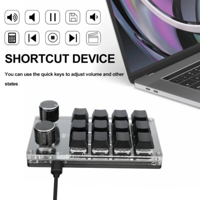 Macropad Macro Mechanical Keyboard Mini Gaming Custom Programming Knob Keypads Red Switch 3/4/6/12 Keys For PS Pr Ai An - Image 6