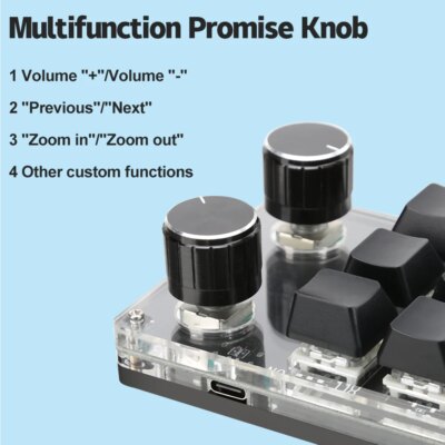 Macropad Macro Mechanical Keyboard Mini Gaming Custom Programming Knob Keypads Red Switch 3/4/6/12 Keys For PS Pr Ai An - Image 4