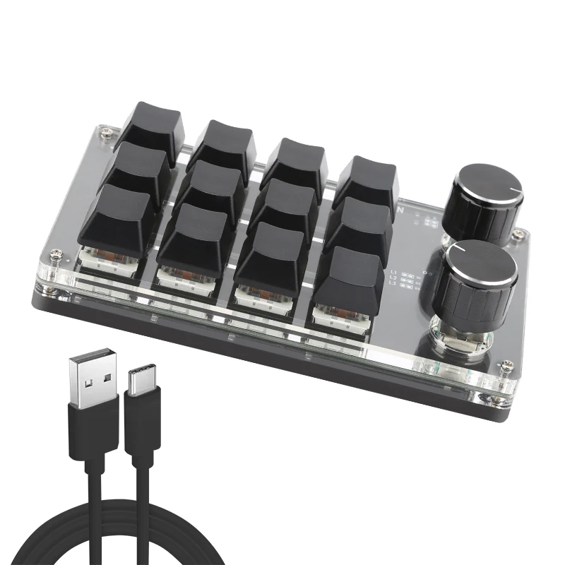 Macropad Macro Mechanical Keyboard Mini Gaming Custom Programming Knob Keypads Red Switch 3/4/6/12 Keys For PS Pr Ai An