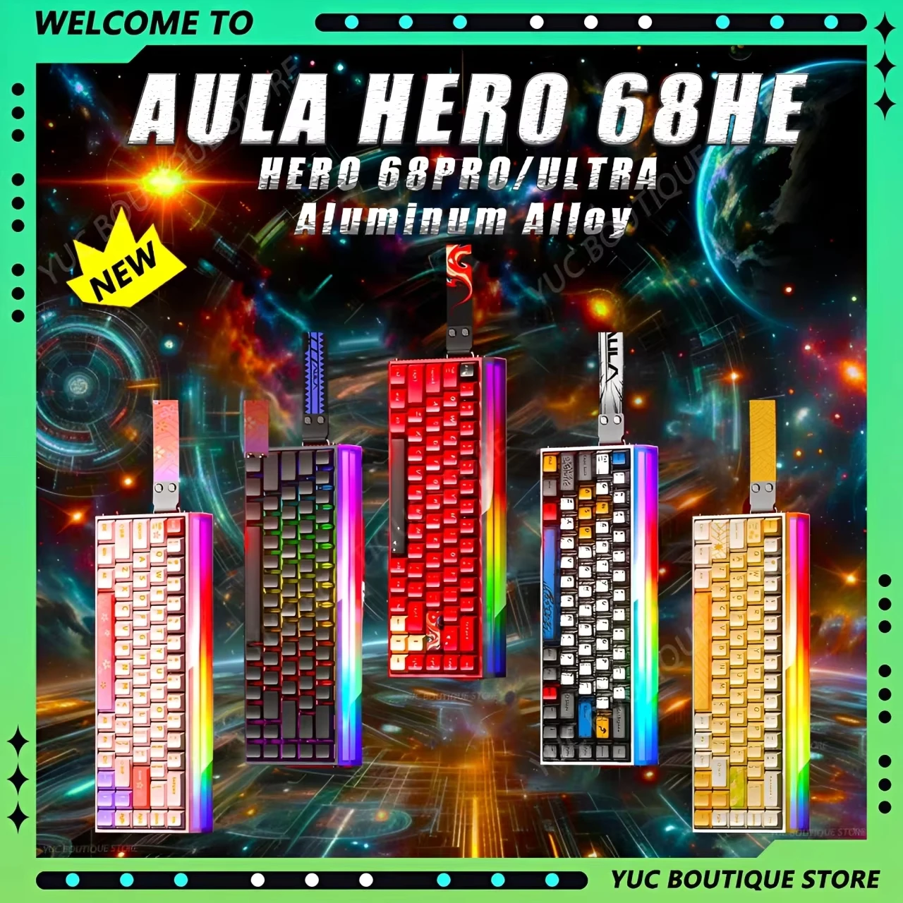 New AULA HERO 68HE/ULTRA INSTOCK Magnetic Switch Gaming Keyboard E-sport Custom Mechanical Wired Keyboard Ergonomics Accessories