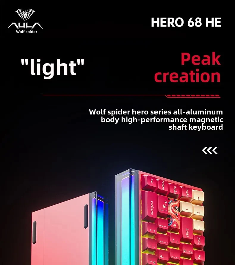 New AULA HERO 68HE/ULTRA INSTOCK Magnetic Switch Gaming Keyboard E-sport Custom Mechanical Wired Keyboard Ergonomics Accessories